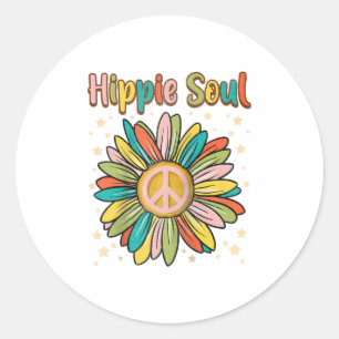 Daisy Peace Sign Hippie Soul Cute Daisy Classic Round Sticker