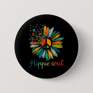 Daisy Peace Sign Hippie Soul Flower Lovers Gifts  6 Cm Round Badge