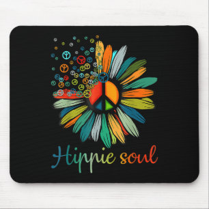 Daisy Peace Sign Hippie Soul Flower Lovers Gifts  Mouse Mat