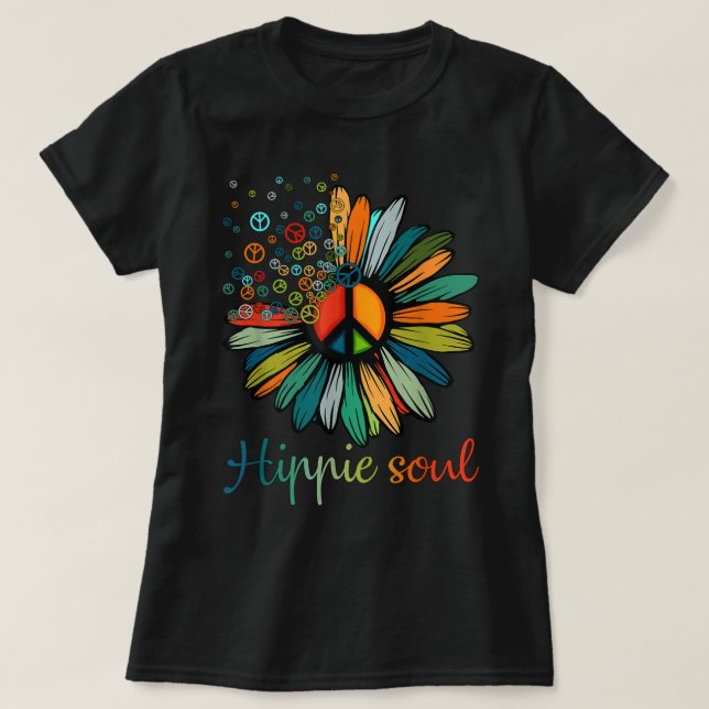 Daisy Peace Sign Hippie Soul Flower Lovers Gifts T-Shirt (Design Front)