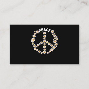 Daisy Peace Sign Women Gardener Hippie Business Card