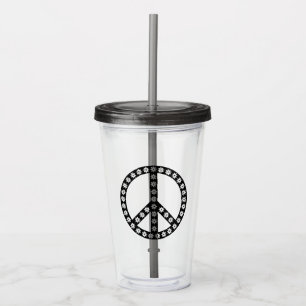 Daisy Peace Symbol Acrylic Tumbler