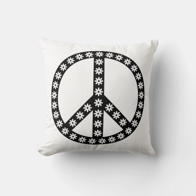 Daisy Peace Symbol Cushion (Front)