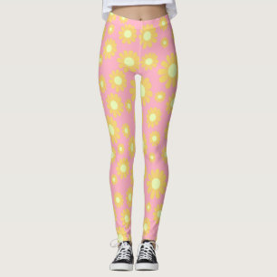 Daisy Peach Orange Leggings