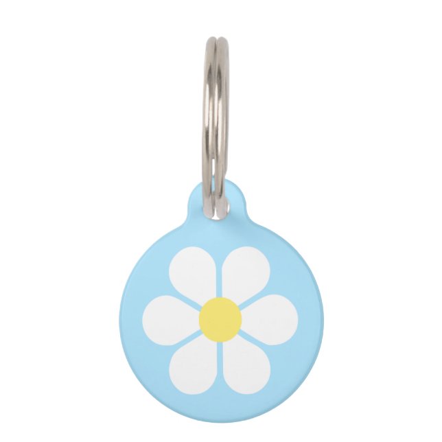 Daisy Pet Tag on Blue (Back)