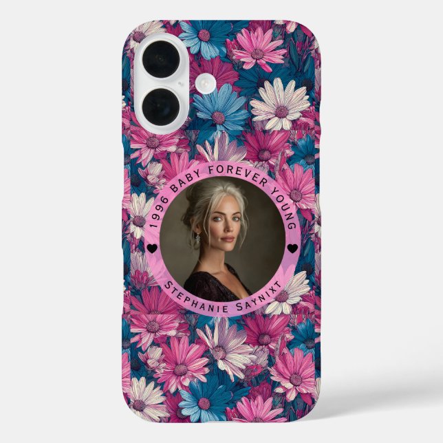 Daisy Petal Milestone Birthday Contemporary Case-Mate iPhone Case (Back)