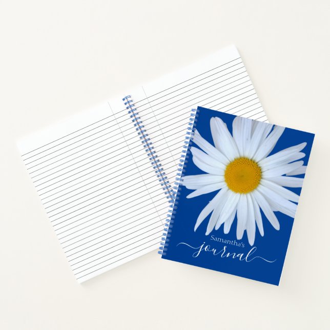 Daisy Photo Journal Blue White Script Notebook (Inside)