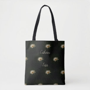 Daisy Photo Personalised Sister Black Tote Bag
