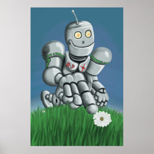 Daisy Picking Robot Print