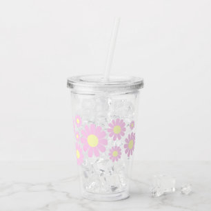 Daisy Pink Acrylic Tumbler