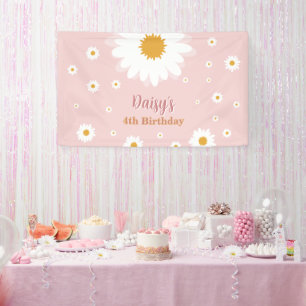 Daisy Pink Any Age Birthday  Banner