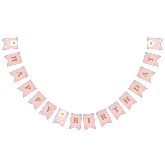 Daisy Pink Any Age Birthday  Bunting (All)