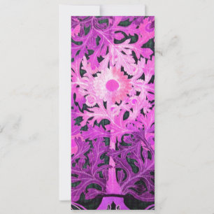 DAISY, pink black white Flowers and Leaves Announcement