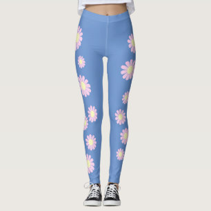 Daisy Pink Blue  Leggings