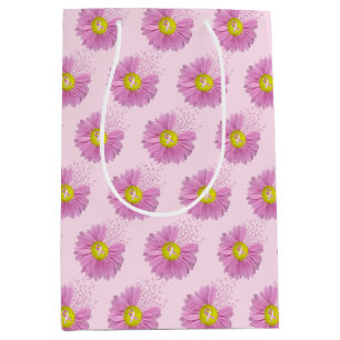 Daisy Pink Breast Cancer Survivor Ribbons Medium Gift Bag