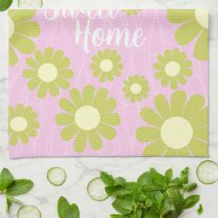 Daisy Pink Green Sweet Home Kitchen Towel
