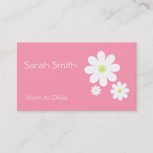 Daisy (Pink) Mummy Calling Card (Front)