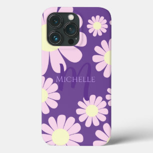 Daisy Pink Purple Monogram iPhone 13 Pro Case