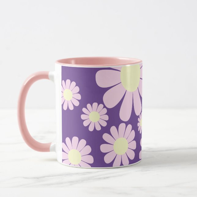 Daisy Pink Purple Mug (Left)