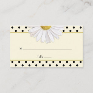 Daisy Polka Dots Wedding Place Cards