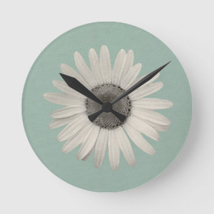 Daisy Pop of Colour Seafoam Green Round Clock