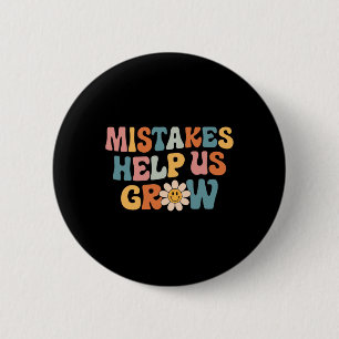 Daisy Positive Growth Mindset Retro Teacher Back T 6 Cm Round Badge