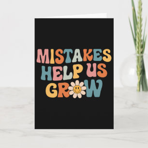 Daisy Positive Growth Mindset Retro Teacher Back T Card