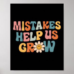Daisy Positive Growth Mindset Retro Teacher Back T Poster