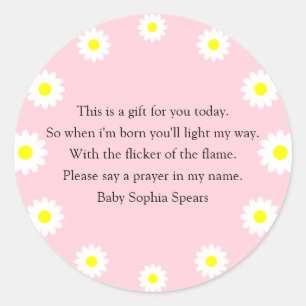 Daisy - Prayer Candle Label