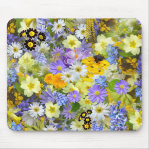 Daisy ,Primrose, Daffodil Flowers Mouse Mat