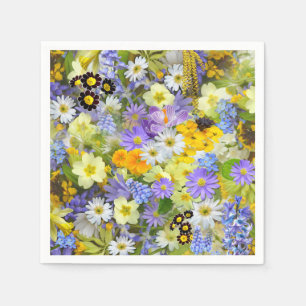 Daisy ,Primrose, Daffodil Flowers Napkin