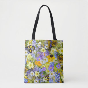 Daisy ,Primrose, Daffodil Flowers Tote Bag