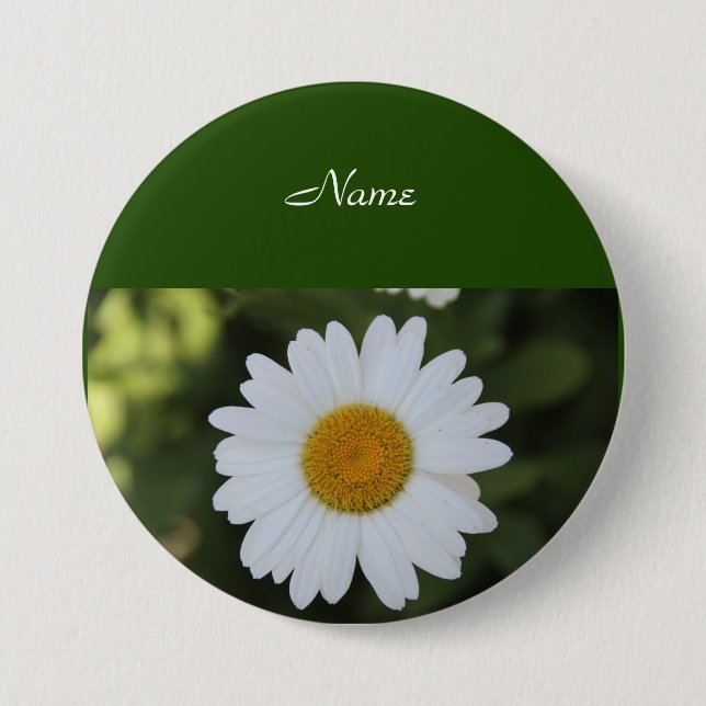 Daisy printed on button, Text & Font can be change 7.5 Cm Round Badge (Front)