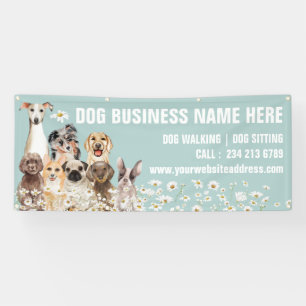 Daisy Puppies Floral Botanical Dog Grooming Banner