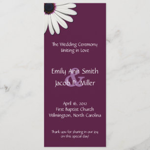 Daisy Purple Wedding Programs Programme