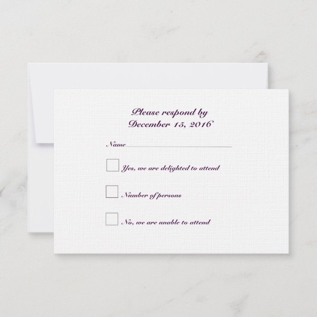 Daisy Respond Card: Linen 3.5" x 5" 3.5" X 5" (Front)