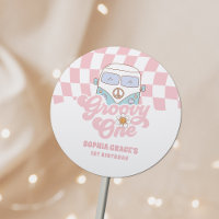 Daisy & Retro Van Pink Groovy One 1st Birthday