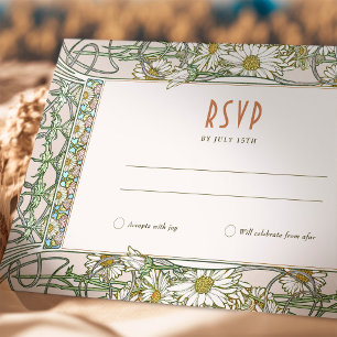 Daisy RSVP Insert Vintage Art Nouveau by Mucha Invitation