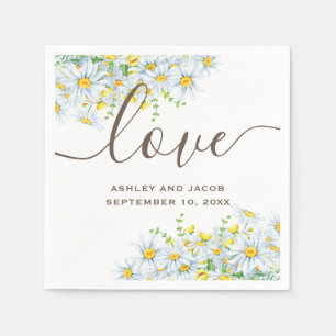 Daisy. Rustic flowers. Country floral wedding Napkin