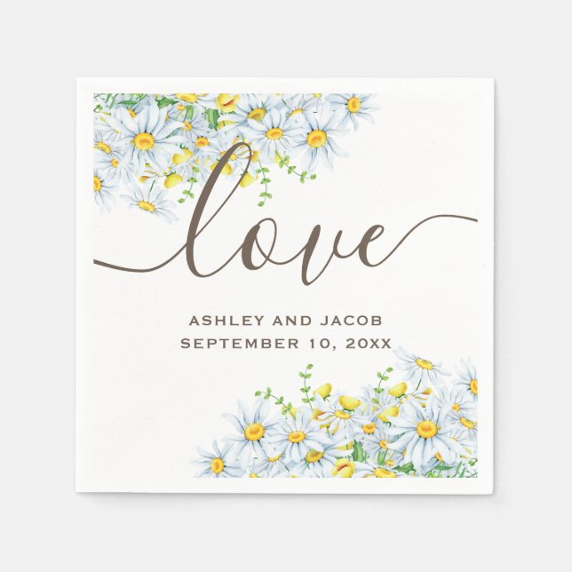 Daisy. Rustic flowers. Country floral wedding Napkin (Front)