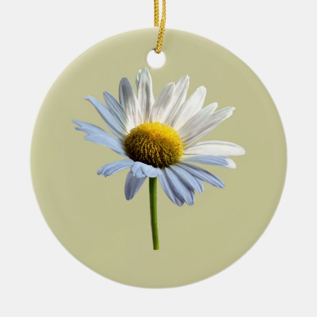 Daisy Shadow and Light Ceramic Tree Decoration (Front)