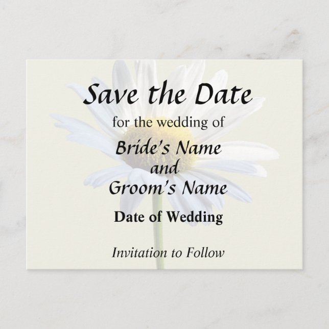 Daisy Shadow and Light Wedding Supplies Announcement Postcard (Front)