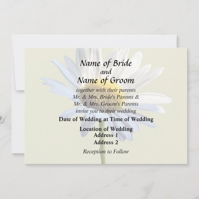 Daisy Shadow and Light Wedding Supplies Invitation (Front)