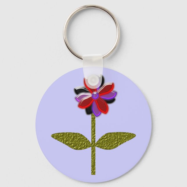 Daisy Shining Plastic Keychain (Front)