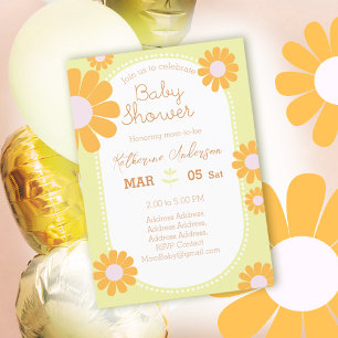 Daisy Simple Baby Shower Pastel Green Invitation