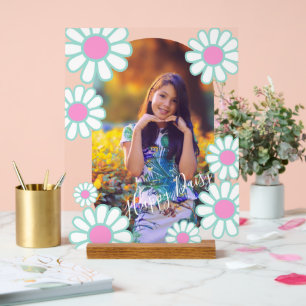 Daisy Simple Blue Photo Acrylic Sign