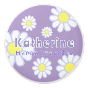 Daisy Simple Lilac Ceramic Knob