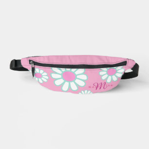 Daisy Simple Monogram Pink Bum Bags