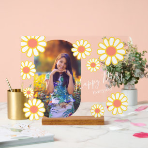 Daisy Simple Orange Photo Acrylic Sign