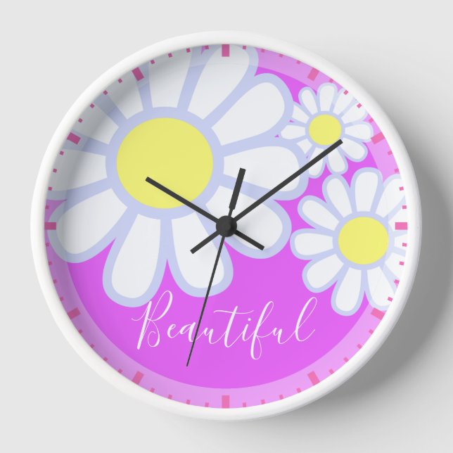 Daisy Simple Violet Clock (Front)